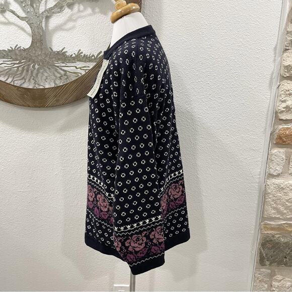 NWT Handknitted Sweater Market Denmark Wool Cardigan Pewter Clasps Navy XL - Picture 4 of 7